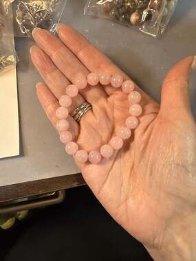 Natural Rose Quartz Beaded Stretch Bracelet 10mm